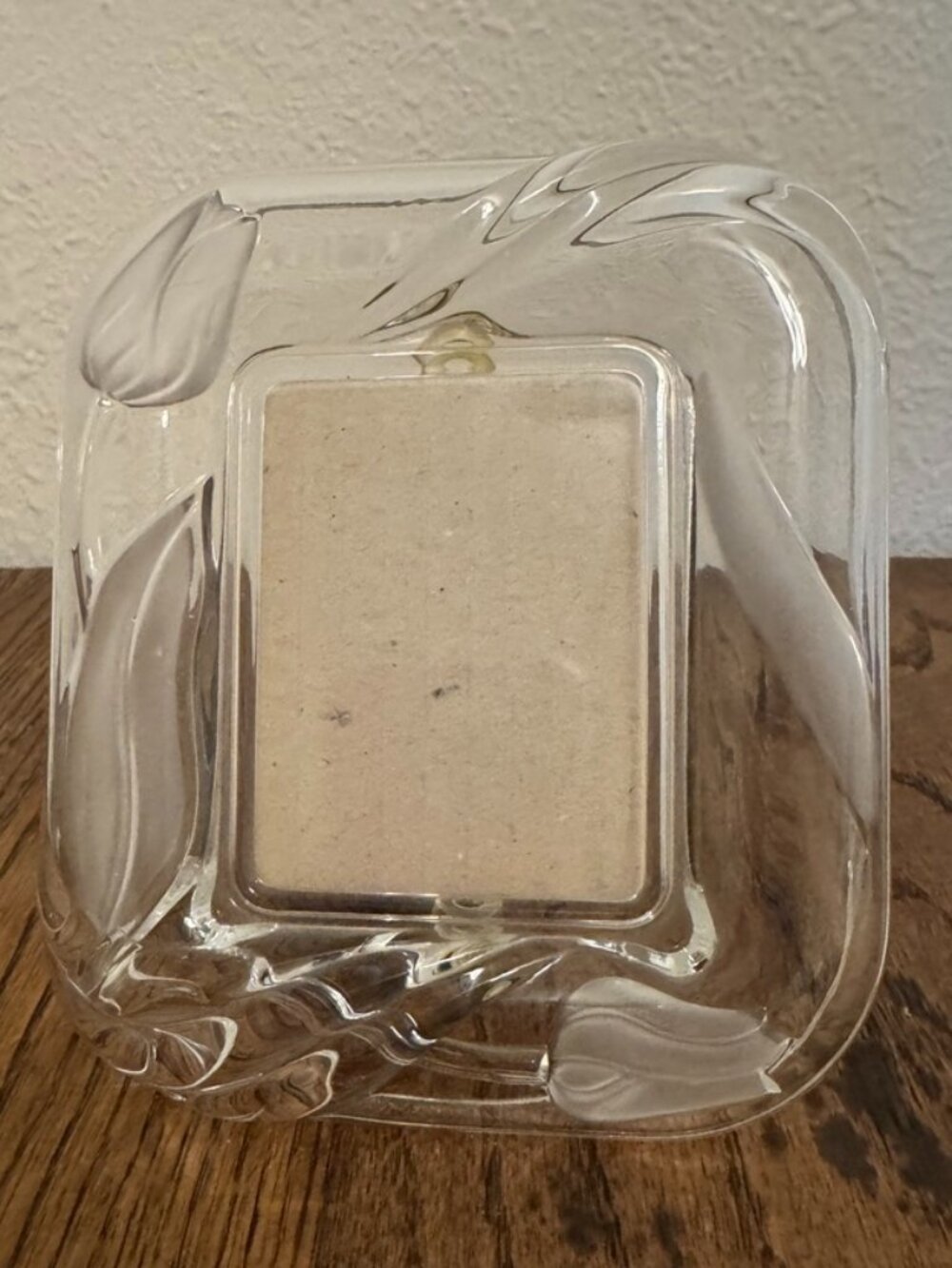 Mikasa Crystal Photo Frame Frosted Tulip Design Vintage